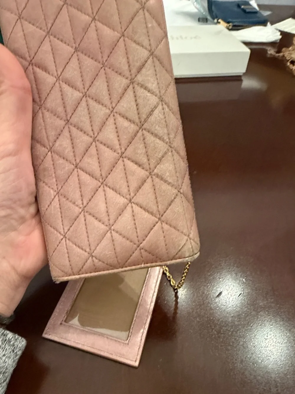 Prada Quilted Blush Pink Wallet with ID Holder worn! - Picture 6 of 14